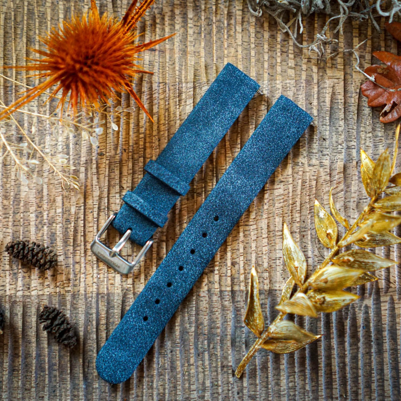 Uhrenarmband Merle | 14mm Vegan (Blau/Silber)